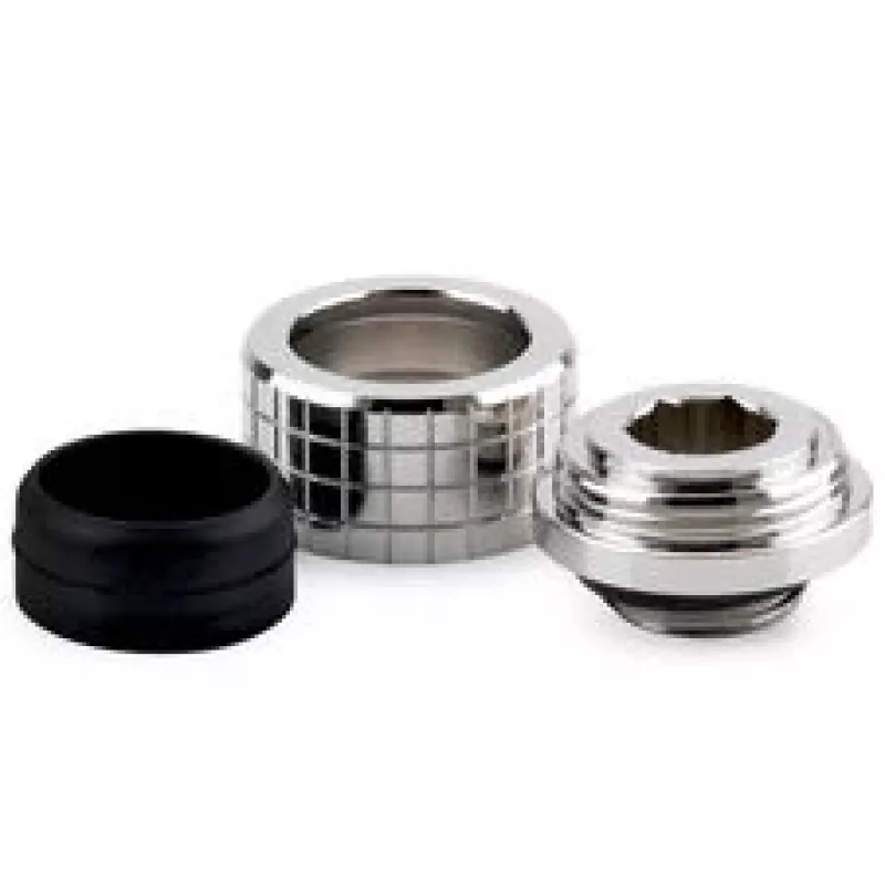 Thermal Grizzly DeltaMate Compression Fitting, Brass - Gloss Nickel, HT14, 6-Pack