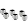Thermal Grizzly DeltaMate Compression Fitting, Brass - Gloss Nickel, HT14, 6-Pack