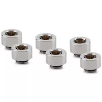 Thermal Grizzly DeltaMate Extender Fitting MF10, Gloss Nickel, 6-Pack