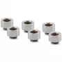 Thermal Grizzly DeltaMate Extender Fitting MF10, Gloss Nickel, 6-Pack