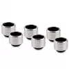 Thermal Grizzly DeltaMate Compression Fitting, Brass - Gloss Nickel, HT16, 6-Pack