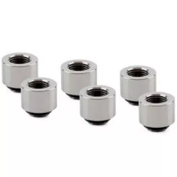 Thermal Grizzly DeltaMate Extender Fitting - MF14, Gloss Nickel, 6-Pack