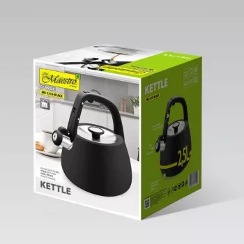 MEO Maestro Stovetop Kettle 2.5L Matte Black Stainless Steel with Whistle MR-1318-BLACK