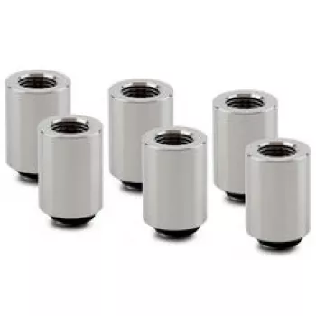 Thermal Grizzly DeltaMate Extender Fitting MF28 - Gloss Nickel, 6-Pack