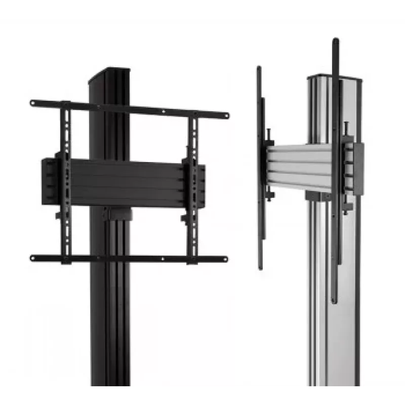 B-TECH AV SYSTEM X - Universal Dual Stack Flat Screen Floor Stand (VESA 600 x 400) - 2.4m, Black