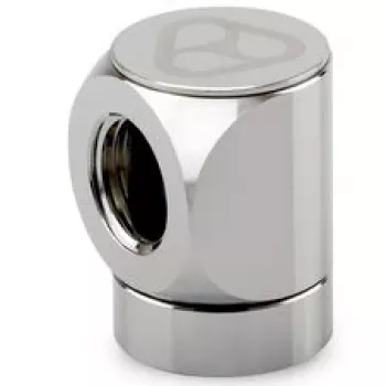 Thermal Grizzly DeltaMate Rotary 90° Female-to-Female G1/4 Adapter Fitting, Gloss Nickel