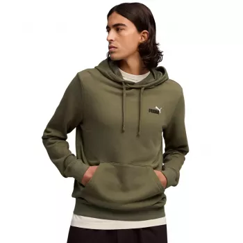Puma ESS 2 Color Small No.1 Logo Hoodie Olive Men's Size M