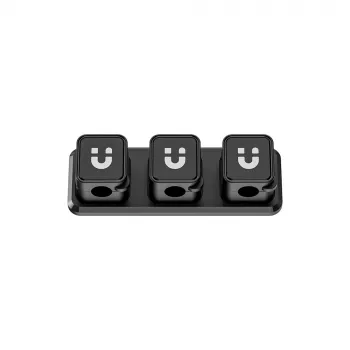 UNITEK SnapHold Magnetic Cable Organizer for Desk (Set of 3+1), Black