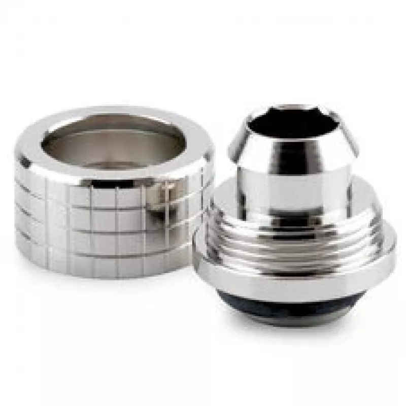 Thermal Grizzly DeltaMate Compression Fitting, Brass - Gloss Nickel, ST13, 6-Pack