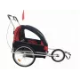 Trailer Bicycle for Children BT002 – 2-Seater Steel Frame with 5-Point Harness, 20 inch Pneumatic Wheels, Rain & Insect Cover, Black/Red