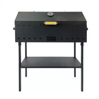 ŠAŠLYKINE MGL-3 TEXASCLUB Charcoal BBQ Grill with Lid, 80x33x20 cm, Black