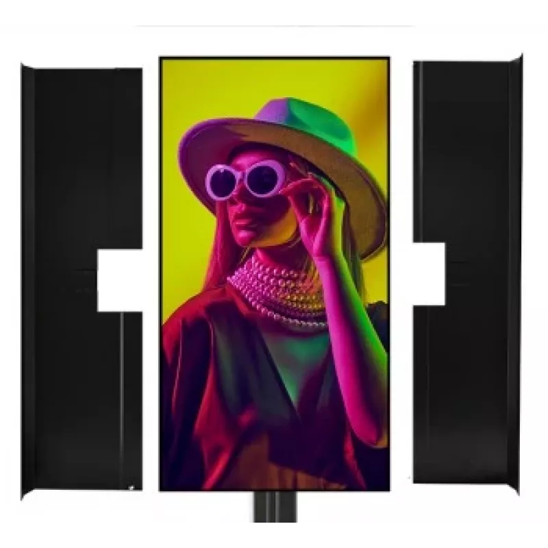B-TECH AV Adjustable Rear Screen Cover for 55 inch Displays - Black