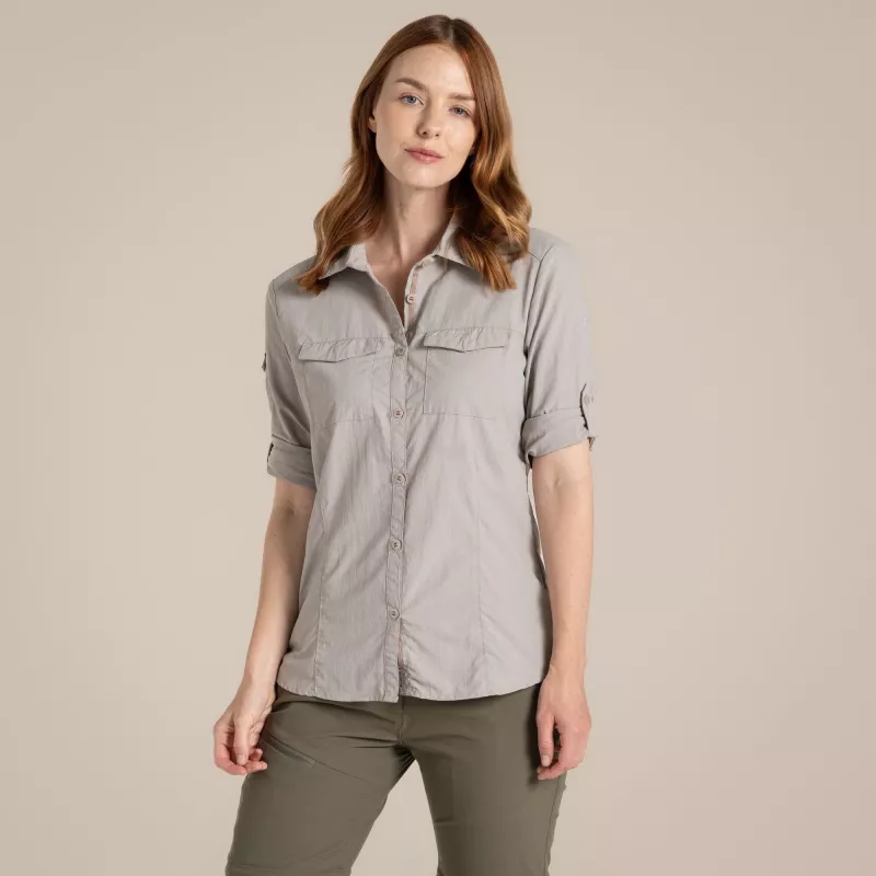 Craghoppers NosiLife Adventure LS Shirt III Women's Travel Shirt - Soft Mushroom