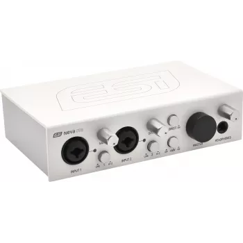 ESI Neva OTG 2x2 USB-C Audio Interface with 24-bit/192kHz, XLR/TRS Combo, Hi-Z, +48V Phantom Power, Direct Monitoring, Bus Powered for PC, Mac, iOS, Android
