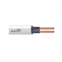 H05VVH2-F 2x1 mm² White Flexible PVC Twin Flat Cable 50m
