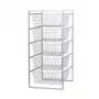 Prosperplast Rato 5-Drawer Storage Cabinet in Anthracite, 89x45x55 cm, Rattan-Effect Polypropylene
