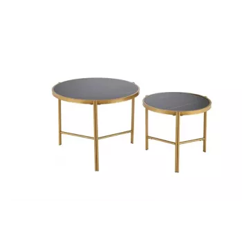 Fatima Round Coffee Table 63x48 cm Black