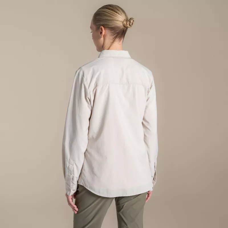 Craghoppers NosiLife Loukkos Long Sleeved Shirt Women's Oyster Size S