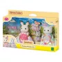 EPOCH Sylvanian Families Flower Princesses Figure Set – 3 Posable Collectible Figures with Dresses, Tiaras, and Accessories