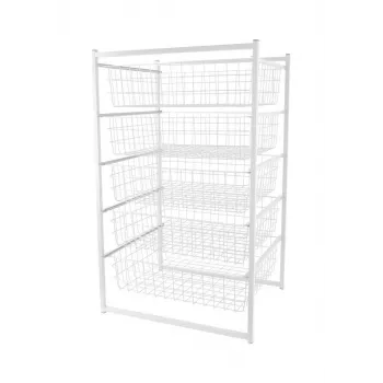 Drawer Block 89x45x55cm 5-Layer White