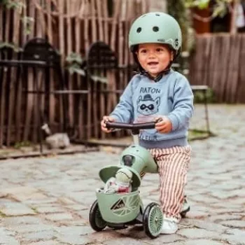 Scoot & Ride Highwaykick 1 Lifestyle 2-in-1 Ride-on & Scooter, Green Lines