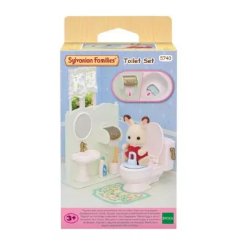 Sylvanian Families Toilet Set - Dollhouse Bathroom Furniture, 6 Pieces