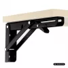 MACLEAN MC-194 Folding Wall Shelf Bracket, Pair, White, Steel, 60 kg Load, 300 mm Arm