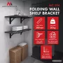 MACLEAN MC-194 Folding Wall Shelf Bracket, Pair, White, Steel, 60 kg Load, 300 mm Arm