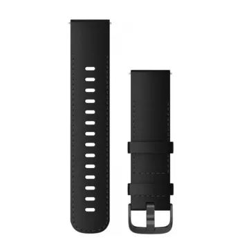 Garmin Quick Release Bands (22 mm) Black Leather with Brushed Slate Hardware