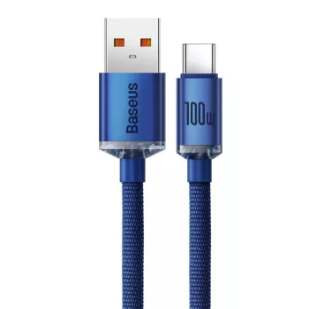 Baseus USB-A to USB-C Crystal Shine Cable 100W 1.2m Blue