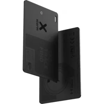 Xtorm WalletTag (iOS & Android) - Ultra-Slim Bluetooth Tracker Card for Apple Find My & Google Find My Device, IP67 Water-Resistant, Rechargeable, Black