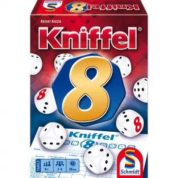 Schmidt Spiele Kniffel 8 Dice Game, Classic Yahtzee-Style Family Game, 2-8 Players, Ages 8+