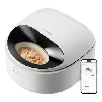 PETLIBRO POLAR Wet Food Feeder White - Automatic 5-Meal Pet Feeder with Ice Pack Cooling, LCD Timer, for Cats & Small Dogs