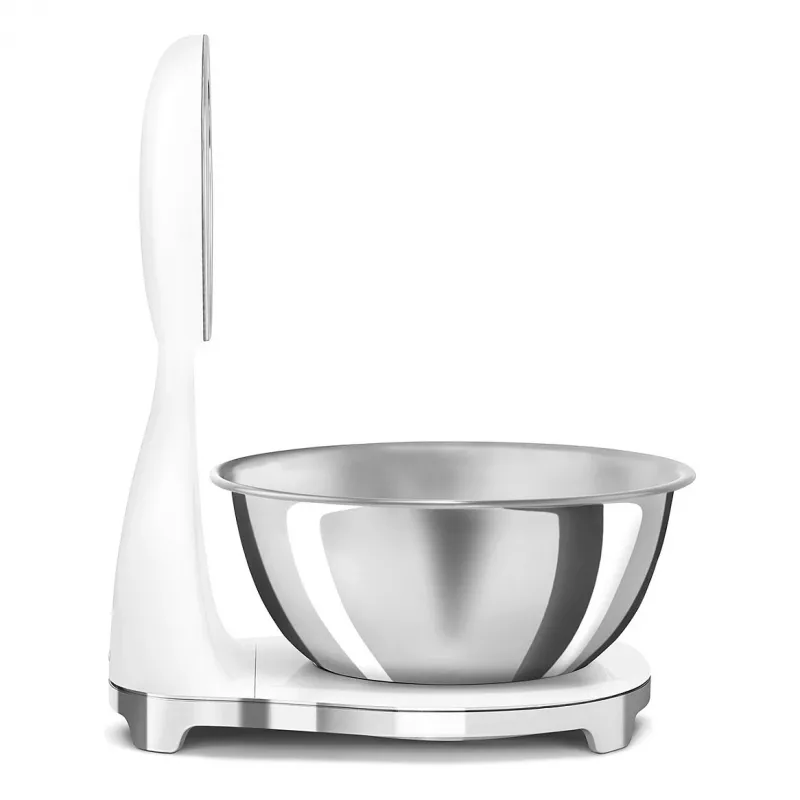 Smeg KSF01WHWW 50's Style Mechanical Kitchen Scale with Stainless Steel Bowl, 5 kg Capacity, White