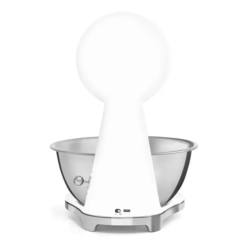 Smeg KSF01WHWW 50's Style Mechanical Kitchen Scale with Stainless Steel Bowl, 5 kg Capacity, White