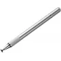 Baseus Golden Cudgel Stylus Pen for Capacitive Touchscreens, Dual-Tip with Transparent Disc and Conductive Fiber, Silver