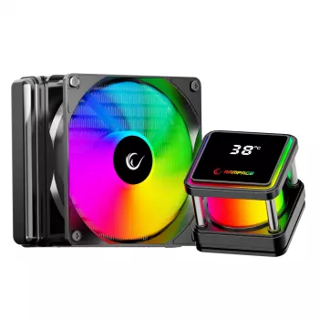 Rampage INFINITE V120 ARGB 120mm Liquid CPU Cooler with Temperature Display, Black