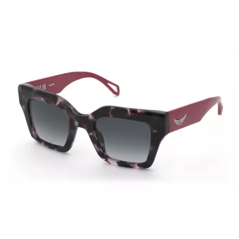 ZADIG & VOLTAIRE Women's SZV457-5001GT Square Acetate Sunglasses with Grey Gradient Lenses, 50/23/140 mm, UV400 Protection