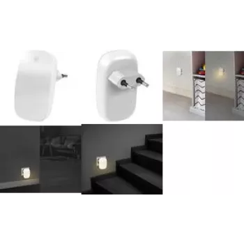 LogiLink LED Night Light Socket with Twilight Sensor, Oval, Warm White, 230V, 16A, White