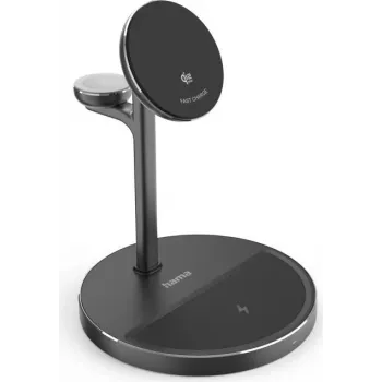 Hama 3-in-1 Qi2 Wireless Charging Station, 15W, Black