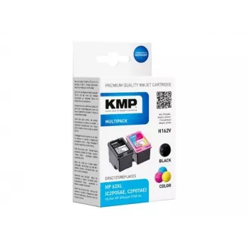 KMP 1741.400500 MultiPack Black & Tri-Color Ink Cartridges Compatible with HP 62XL (C2P05AE/C2P07AE) - 2 Pack