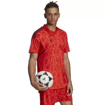 ADIDAS Men's Condivo 22 Goalkeeper Jersey Short Sleeve Red H21238