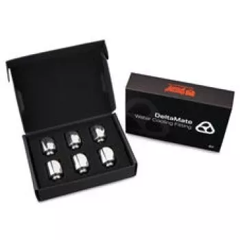 Thermal Grizzly DeltaMate Rotary Fitting 90° G1/4 inch Gloss Nickel – 6-Pack
