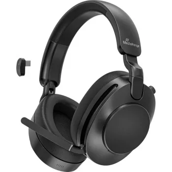 MEDIARANGE MROS308 Wireless Over-Ear Headset with Bluetooth 5.0, 40mm Drivers, Foldable Design, Black