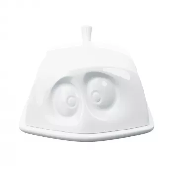 FIFTYEIGHT Butter Dish Versteckt White – Hidden Face Porcelain Butter Keeper