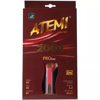 ATEMI New Atemi 2000 Pro Anatomical Table Tennis Racket – ITTF Approved 5-Star Offensive Bat