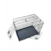 Foldable Dog Crate 76x48x54 cm – Heavy-Duty Steel Wire, Dual Door, Removable Tray, Black