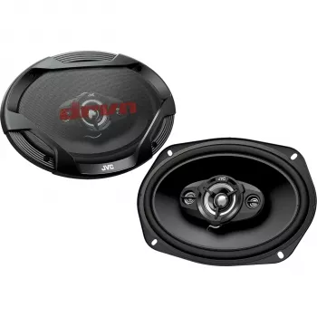 JVC CS-DR6942 6x9 inch 4-Way Coaxial Car Speakers, 500W Peak, Carbon Mica Woofer, PEI Dome Tweeters, Pair