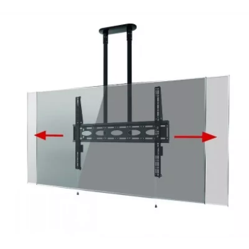 B-TECH AV BT8448-150/BB Extra-Large Universal Flat Screen Ceiling Mount with 1.5m Ø50mm Pole, VESA up to 1100x700, 130kg, Black