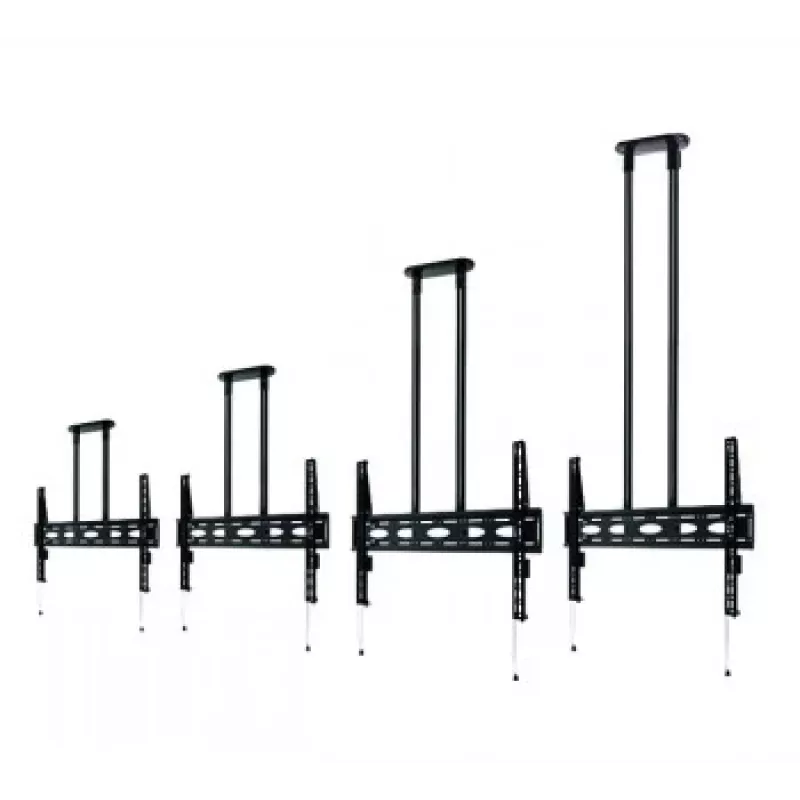 B-TECH AV BT8448-150/BB Extra-Large Universal Flat Screen Ceiling Mount with 1.5m Ø50mm Pole, VESA up to 1100x700, 130kg, Black